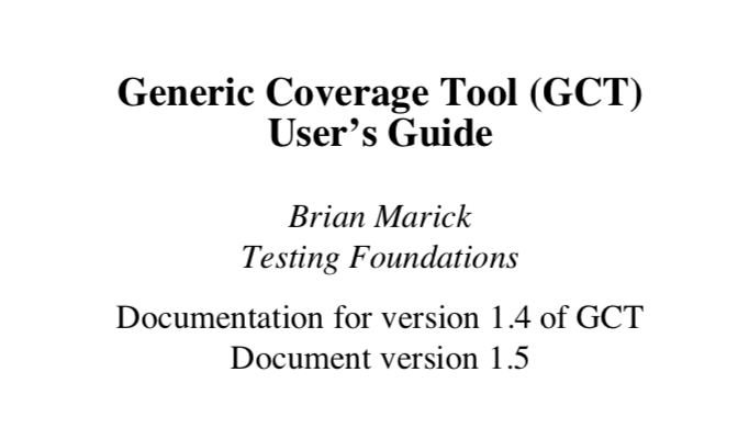 Generic Coverage Tool User's Guide, by me.